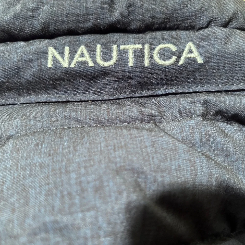 New Men's Nautica Reversible Gray Navy Blue Ski Puffer Winter Coat Jacket XL - Picture 8 of 9